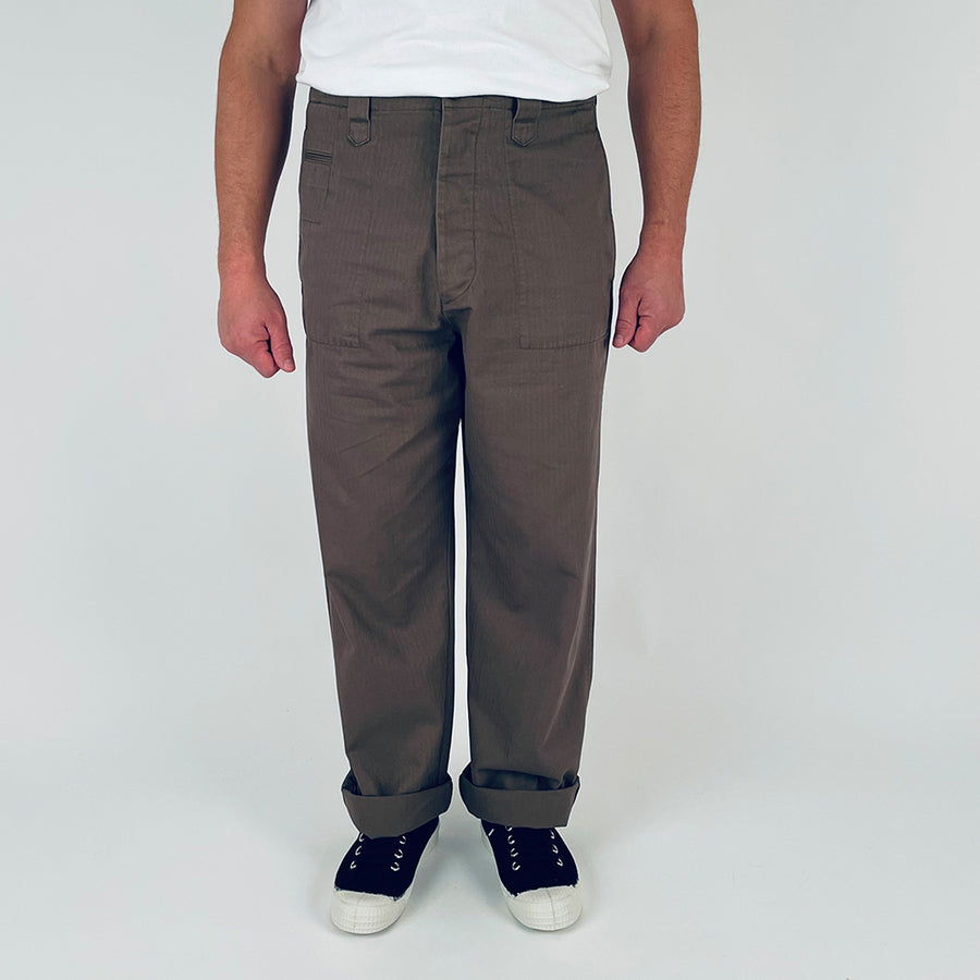 Nigel Cabourn Lybro Green Herringbone Chore Pants