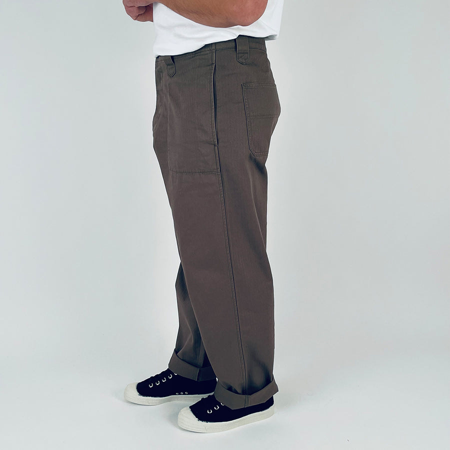 Nigel Cabourn Lybro Green Herringbone Chore Pants