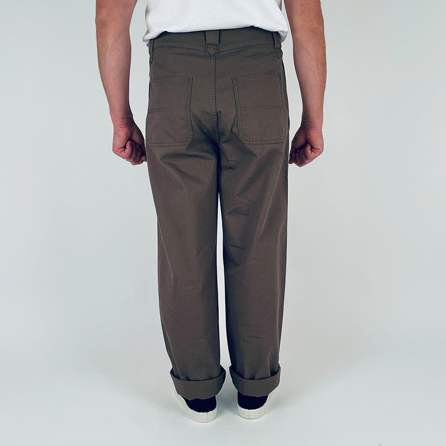 Nigel Cabourn Lybro Green Herringbone Chore Pants
