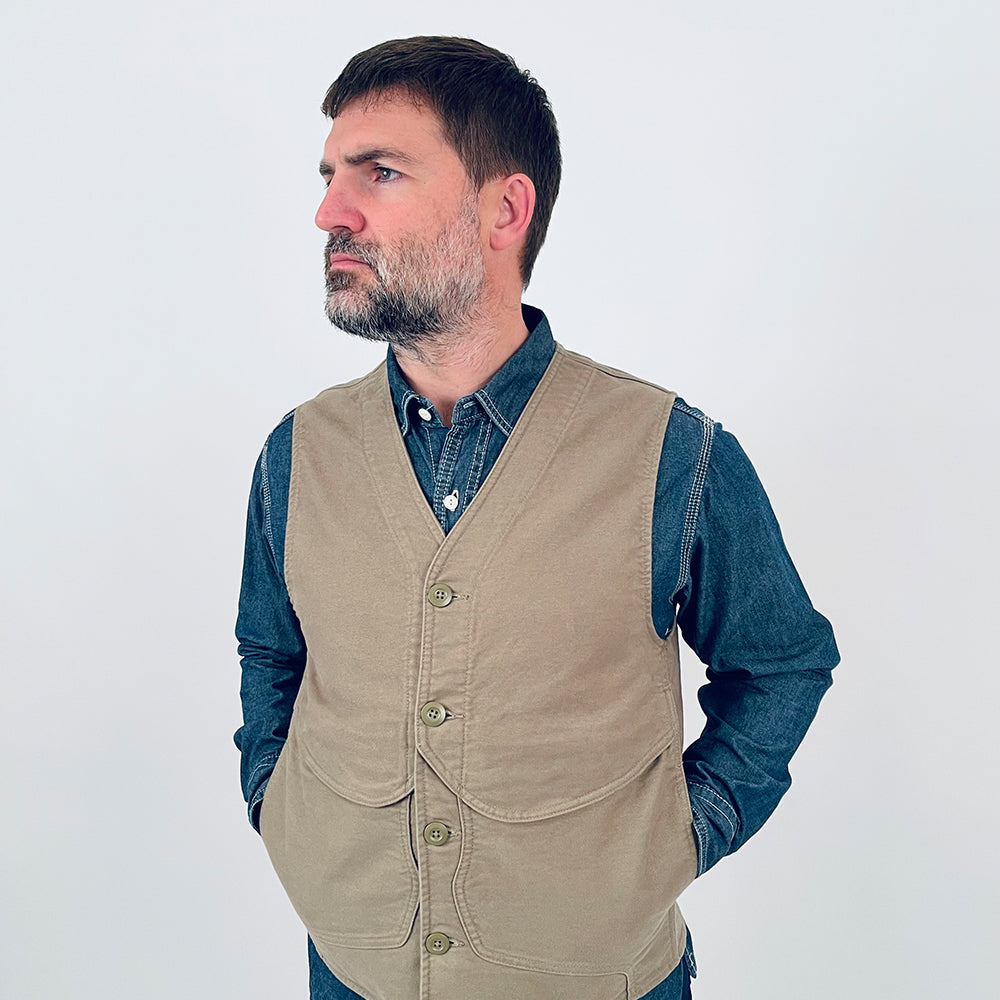 Nigel Cabourn Lybro Green Moleskin Work Vest – Rivet Clothing Store