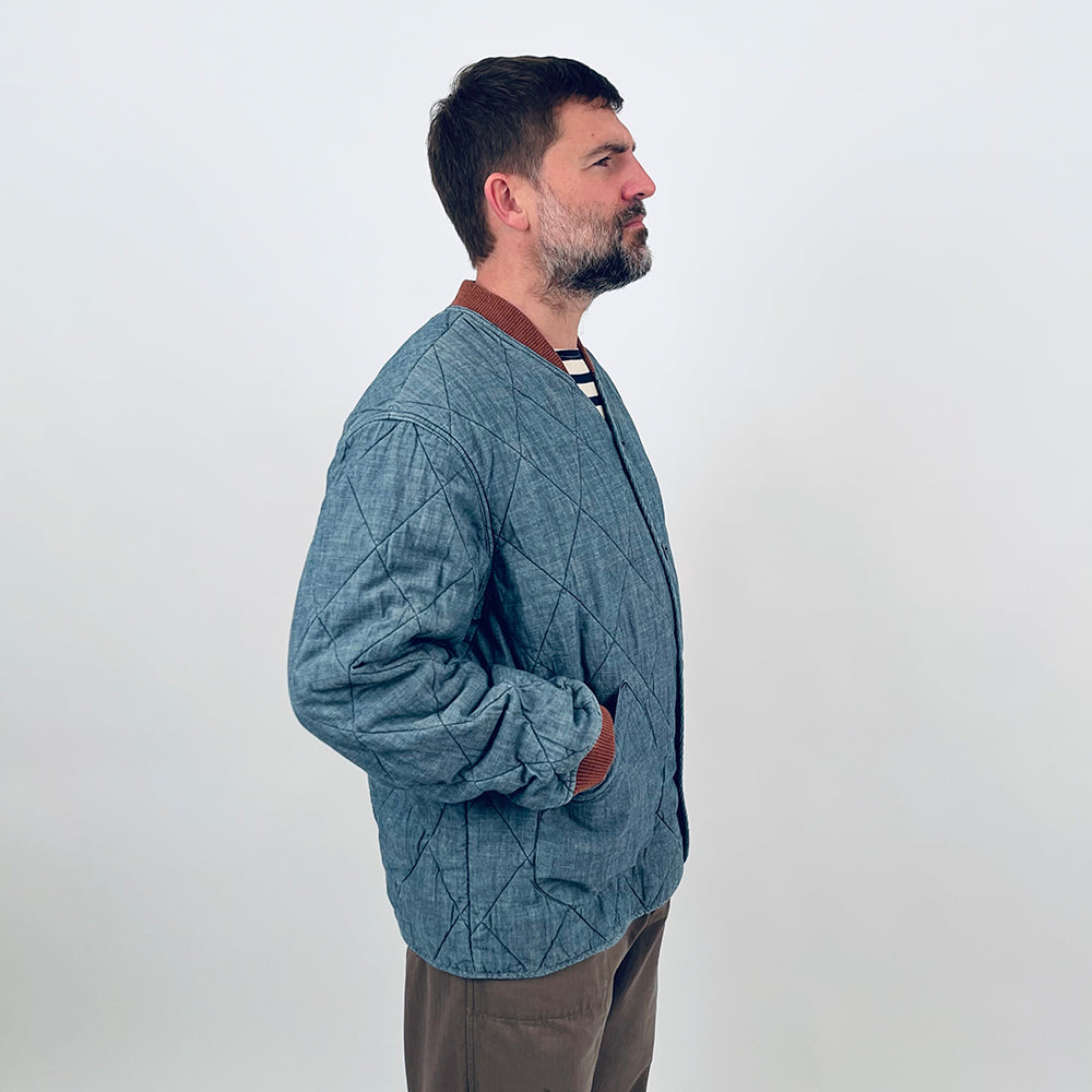 Nigel Cabourn Lybro Japanese Indigo Chambray Liner Jacket – Rivet Nigel Cabourn Lybro Japanese Indigo Chambray Liner Jacket – Rivet