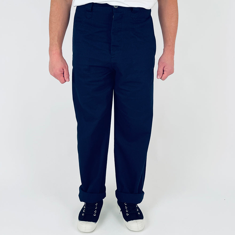 Nigel Cabourn Lybro Dark Navy Herringbone Chore Pants – Rivet