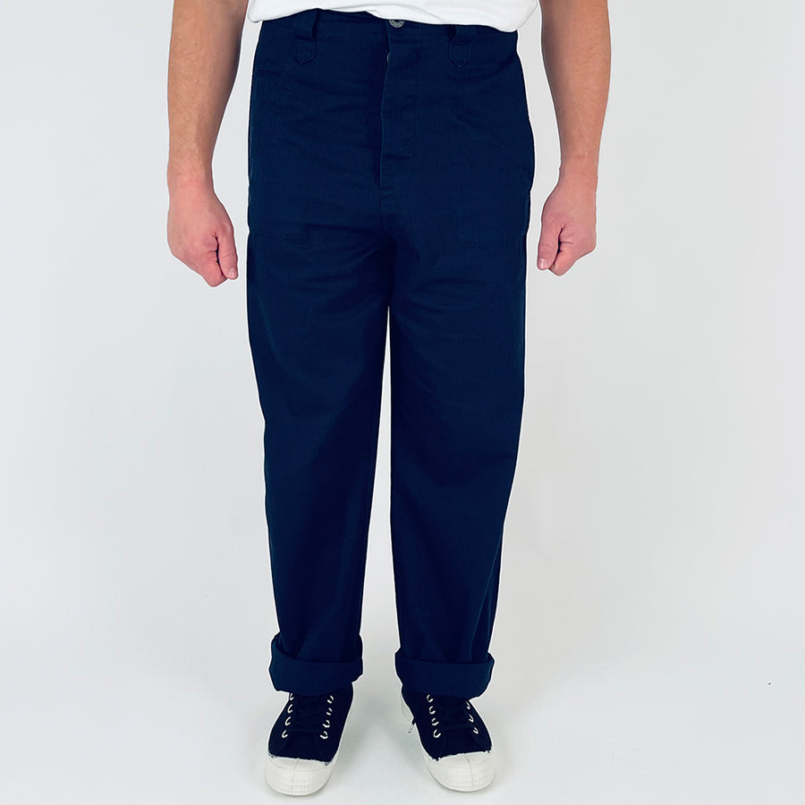 Nigel Cabourn Lybro Dark Navy Herringbone Chore Pants