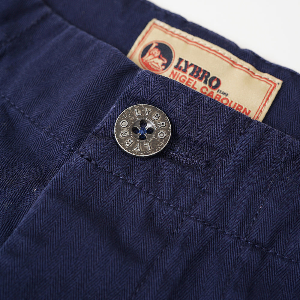 Nigel Cabourn Lybro Dark Navy Herringbone Chore Pants – Rivet
