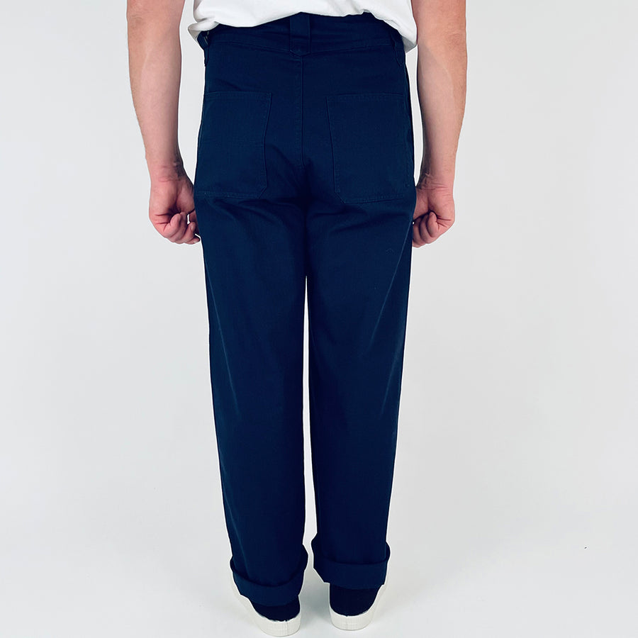 Nigel Cabourn Lybro Dark Navy Herringbone Chore Pants