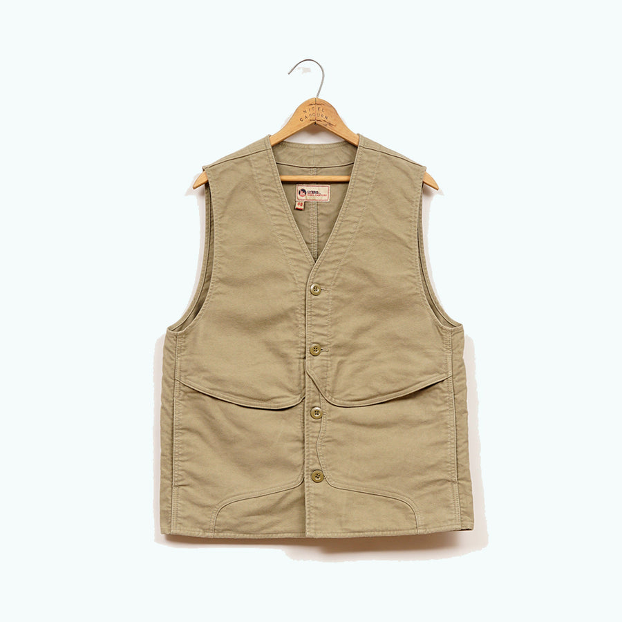 Nigel Cabourn Lybro Green Moleskin Work Vest (Pre-Order)