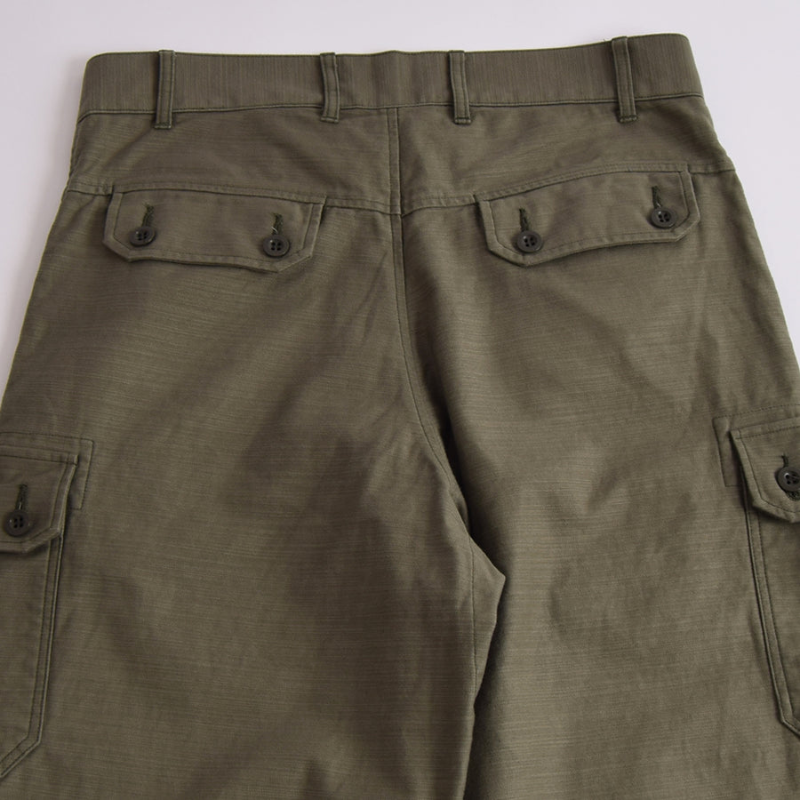 Gypsy & Sons Army Green Slub Cotton Sateen Czech Army Cargo Pants