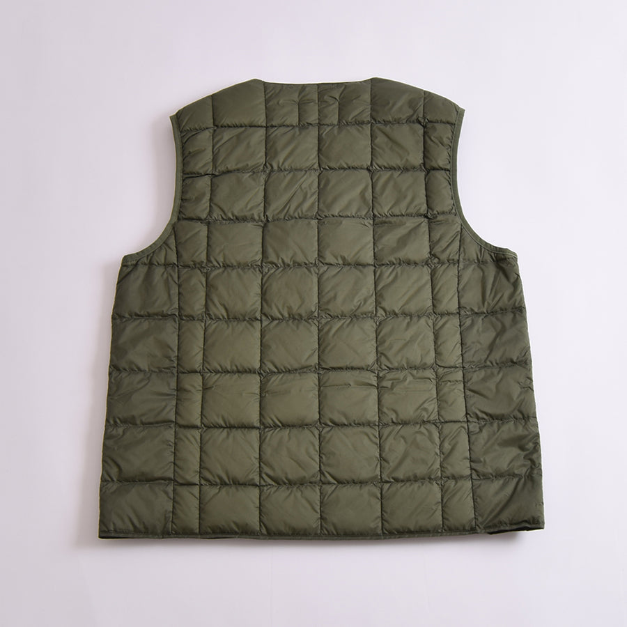 Taion Olive V Neck Down Vest