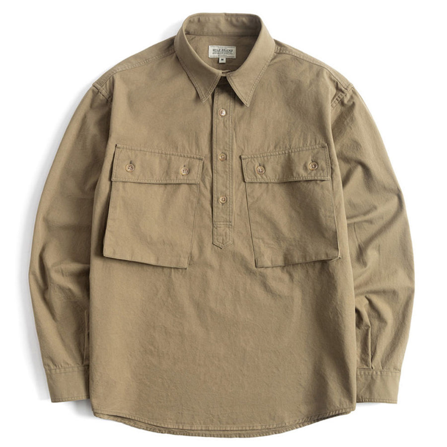 Wildbricks Olive Military Pullover Shirt