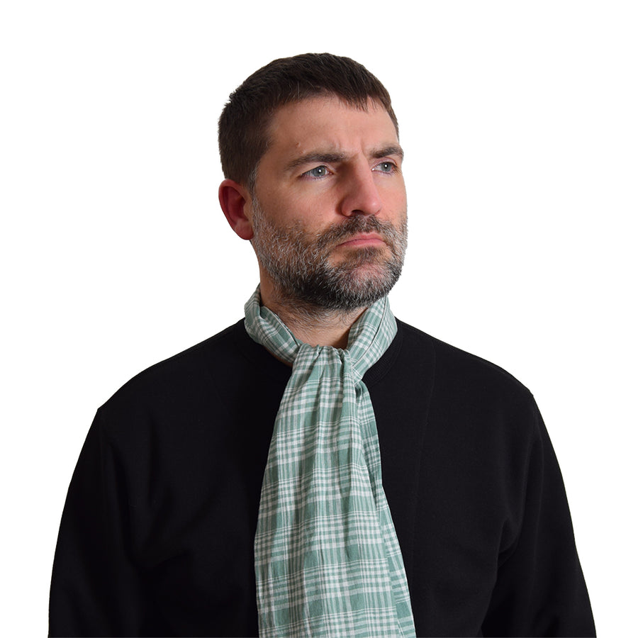 VDR Linen Mint Check Scarf