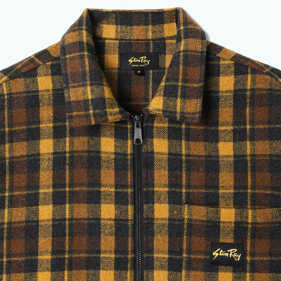 Stan Ray Acorn Plaid Cotton Flannel Zip Shirt