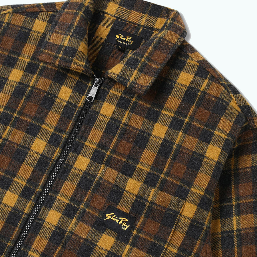 Stan Ray Acorn Plaid Cotton Flannel Zip Shirt