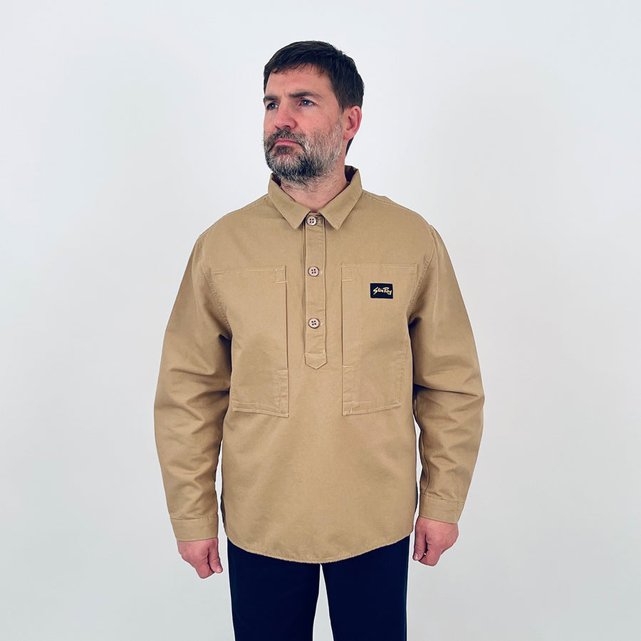 Stan Ray Khaki Bedford Cord Painters Pop Over Shirt