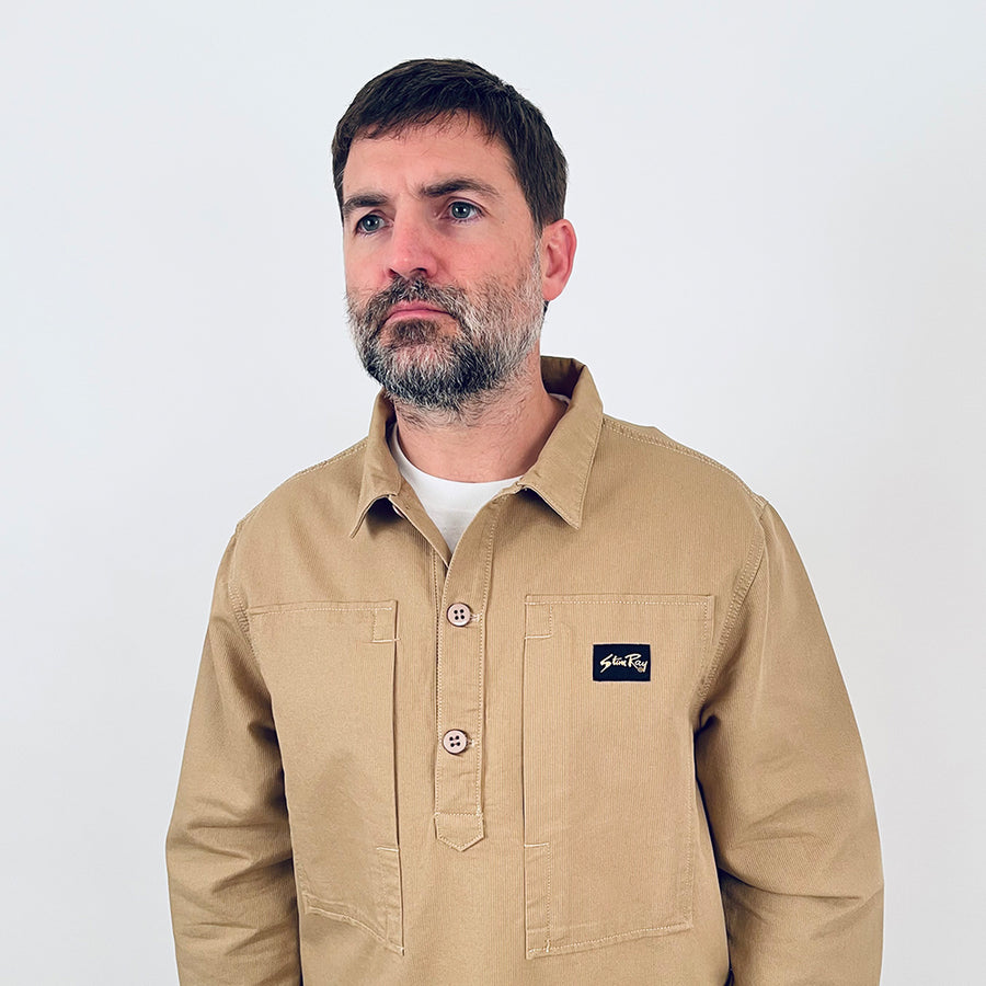 Stan Ray Khaki Bedford Cord Painters Pop Over Shirt