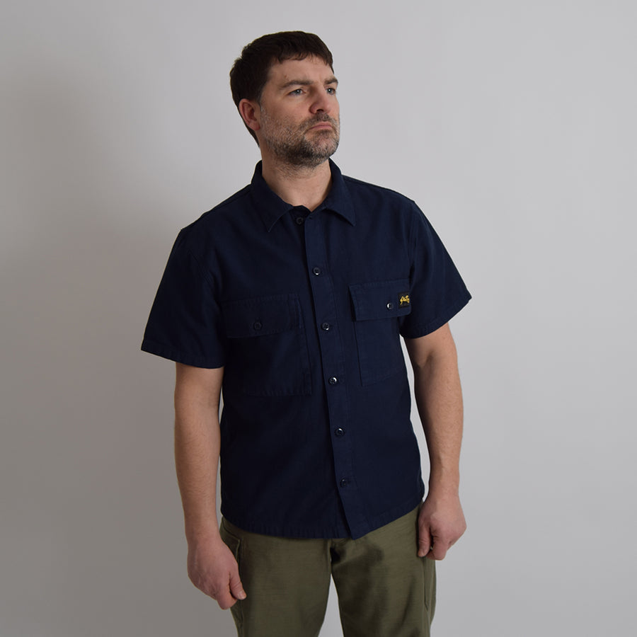 Stan Ray Navy Cotton Sateen Short Sleeve CPO Shirt