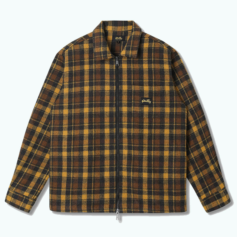 Stan Ray Acorn Plaid Cotton Flannel Zip Shirt