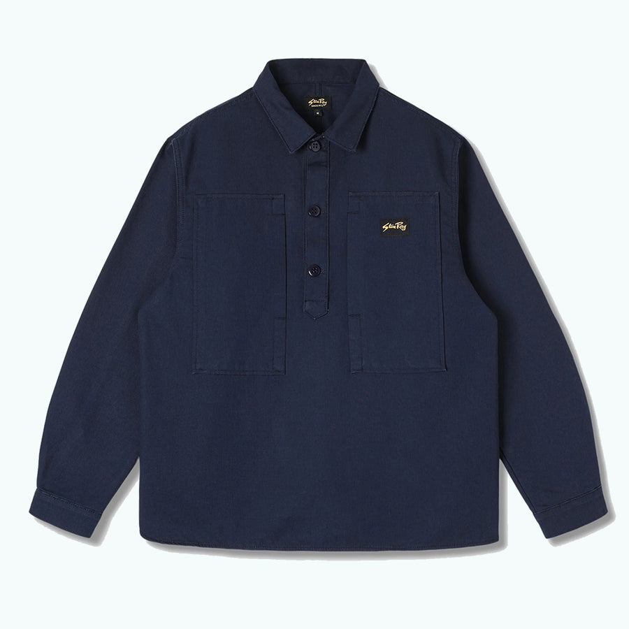 Stan Ray Navy Bedford Cord Painters Pop Over Shirt