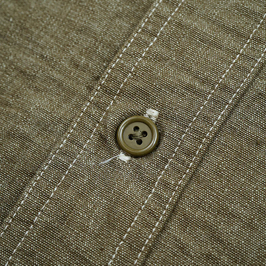 Nigel Cabourn Mainline 10oz Green Denim Utility Shirt Type 2