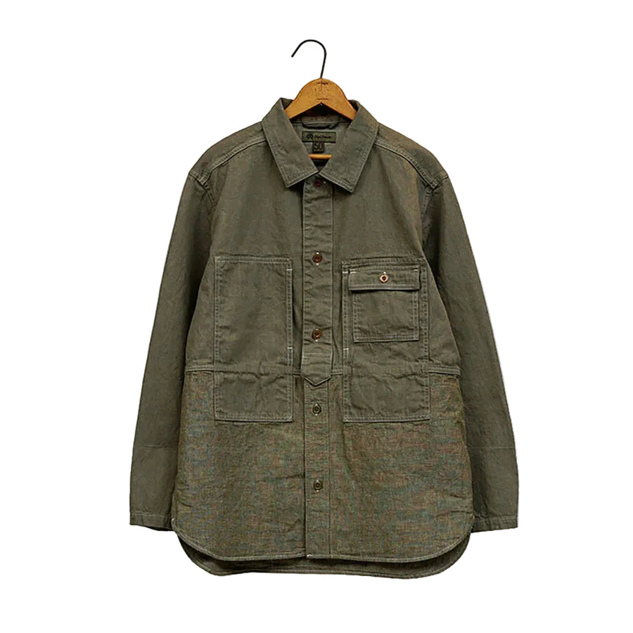 Nigel Cabourn Mainline 10oz Green Denim Utility Shirt Type 2
