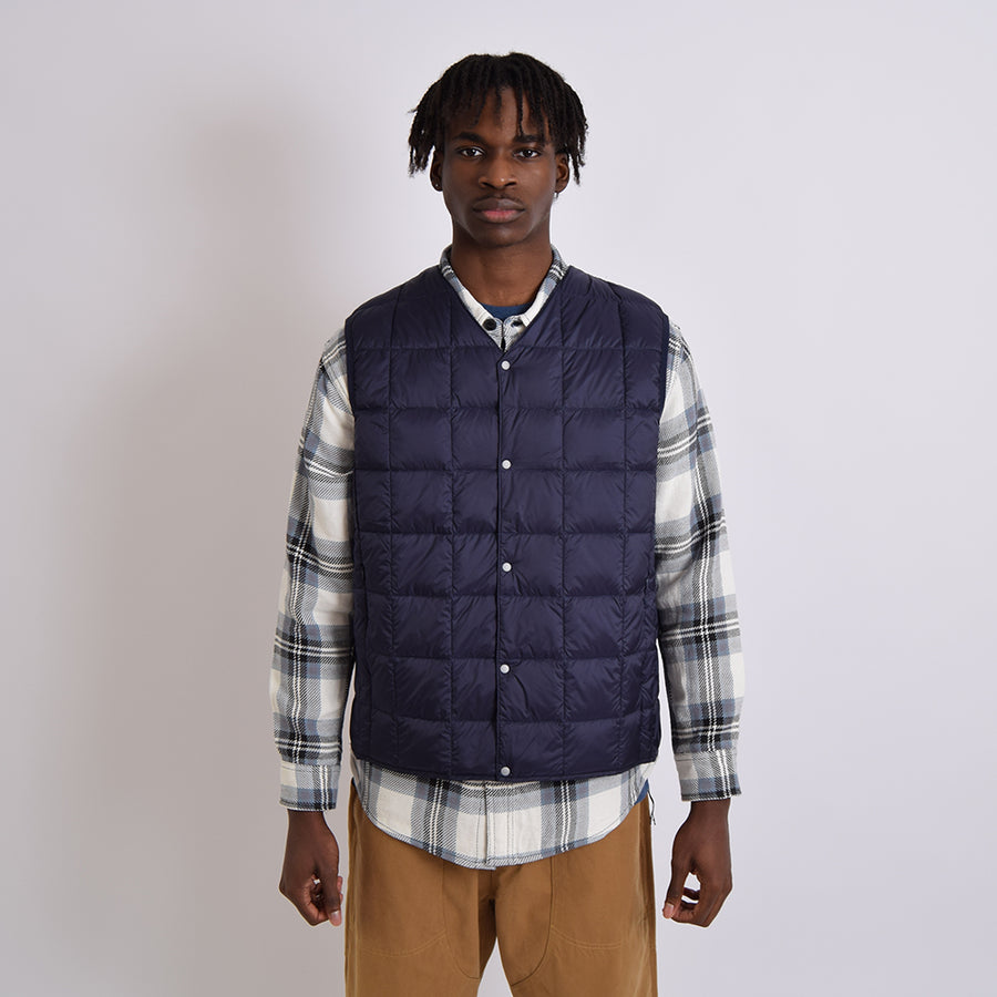 Taion Navy V Neck Down Vest