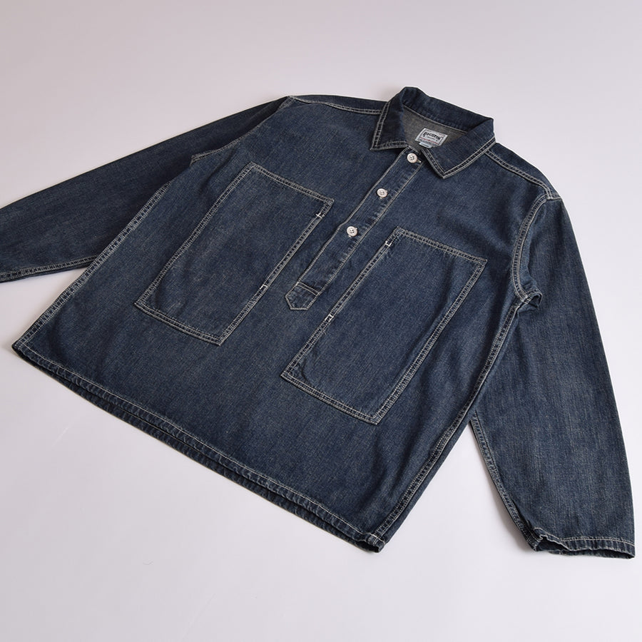 Houston Indigo Vintage Denim Pullover Fatigue Shirt