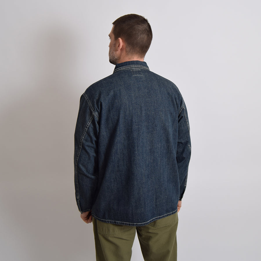 Houston Indigo Vintage Denim Pullover Fatigue Shirt