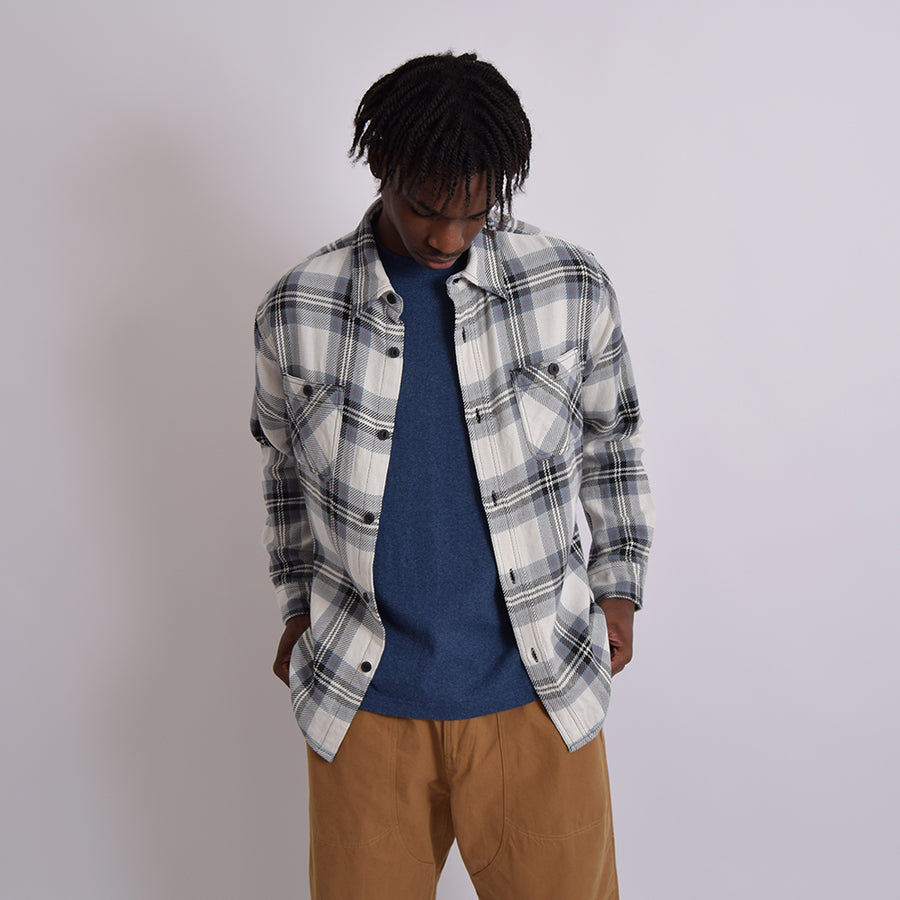 Houston White & Blue Check Work Shirt