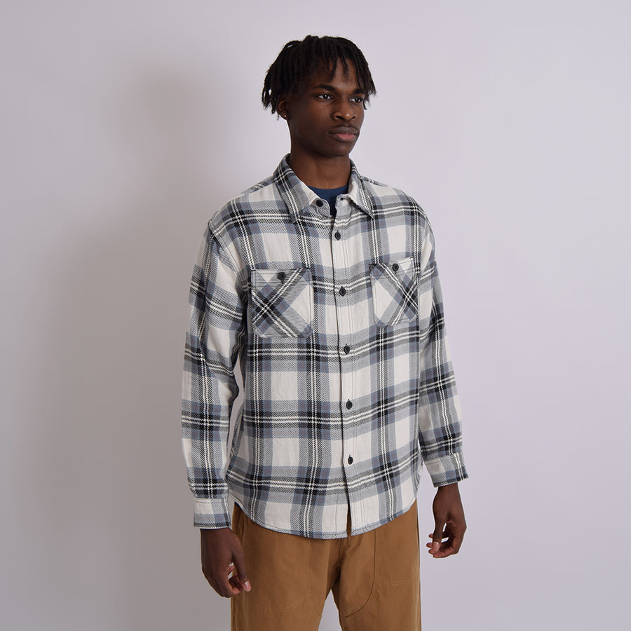 Houston White & Blue Check Work Shirt