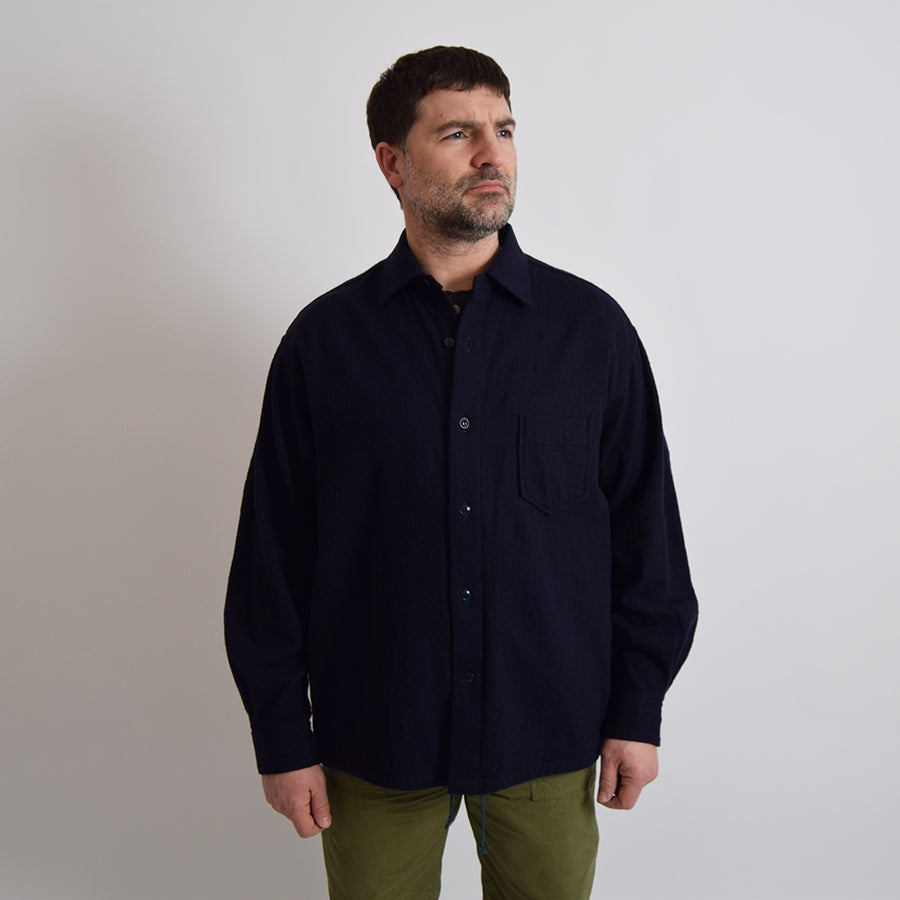 Gypsy & Sons Navy Wool Club Pocket Shirt