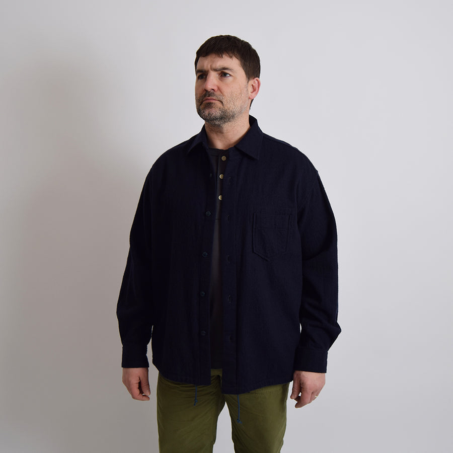 Gypsy & Sons Navy Wool Club Pocket Shirt