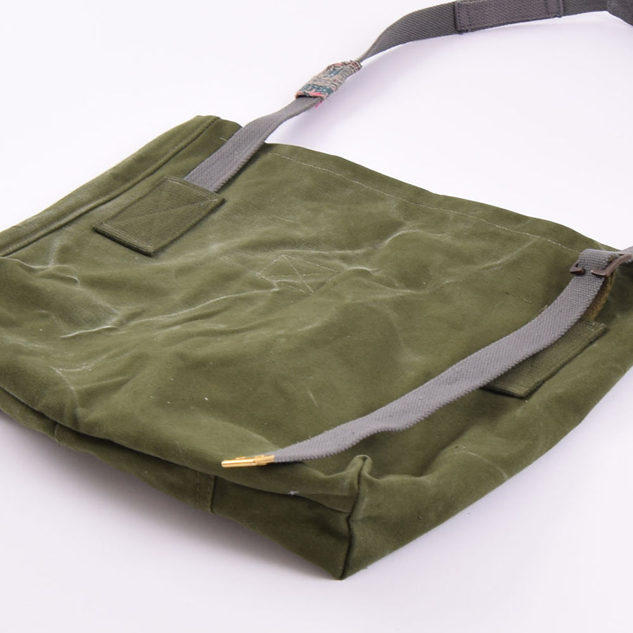 Hubb P.O.R Repurposed Vintage Military Kit Bag Messenger Bag With Kantha Patch