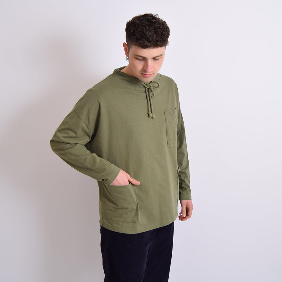 Uskees Army Green Tie Neck Smock