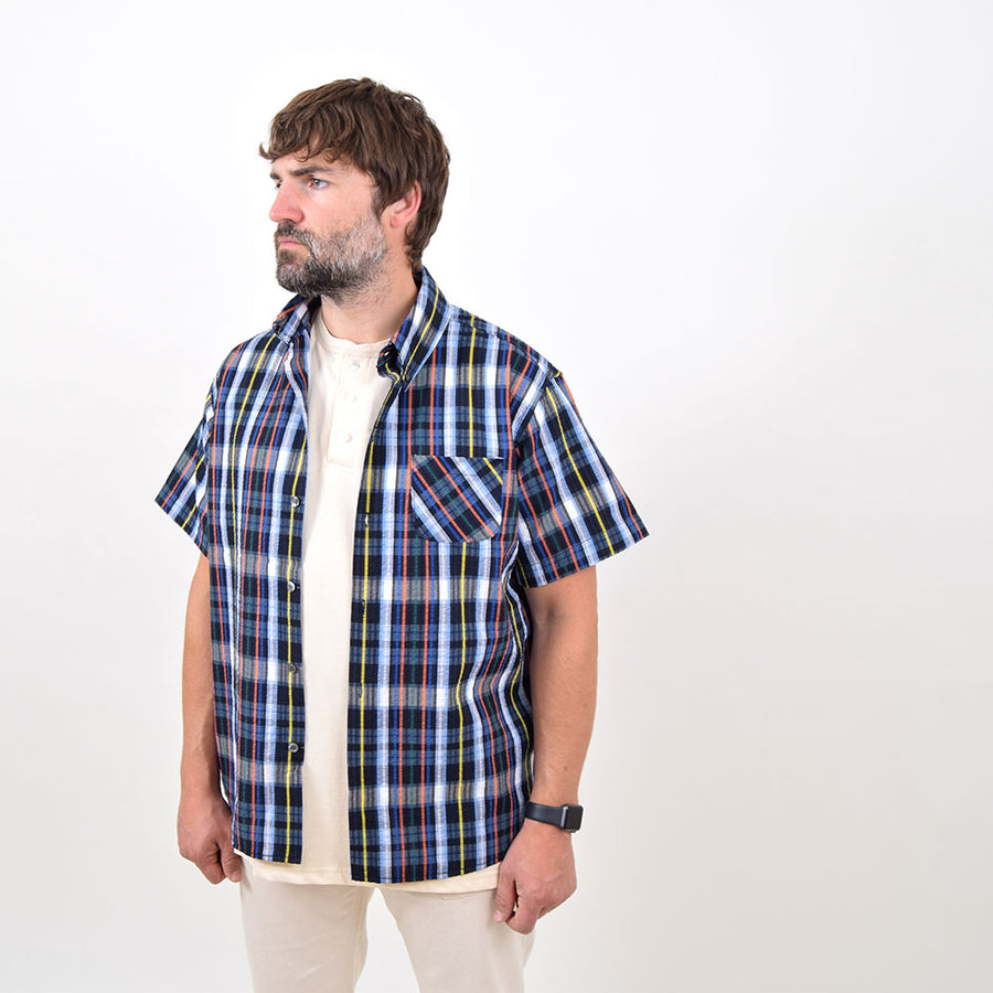 VDR Black Check Seersucker BD Shirt