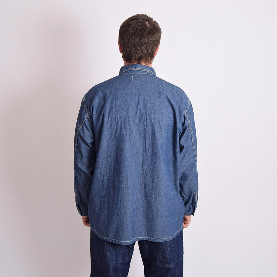 Houston Indigo Vintage Chambray Pullover Fatigue Shirt