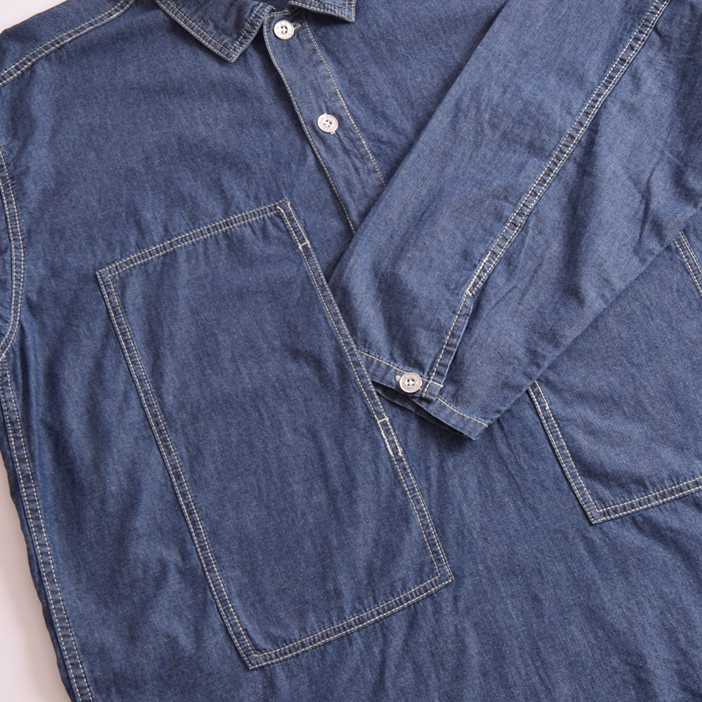 Houston Indigo Vintage Chambray Pullover Fatigue Shirt – Rivet Clothing  Store