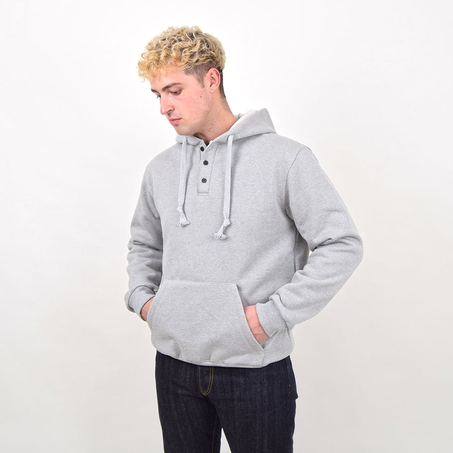 VDR Grey Heavyweight Henley Hoodie