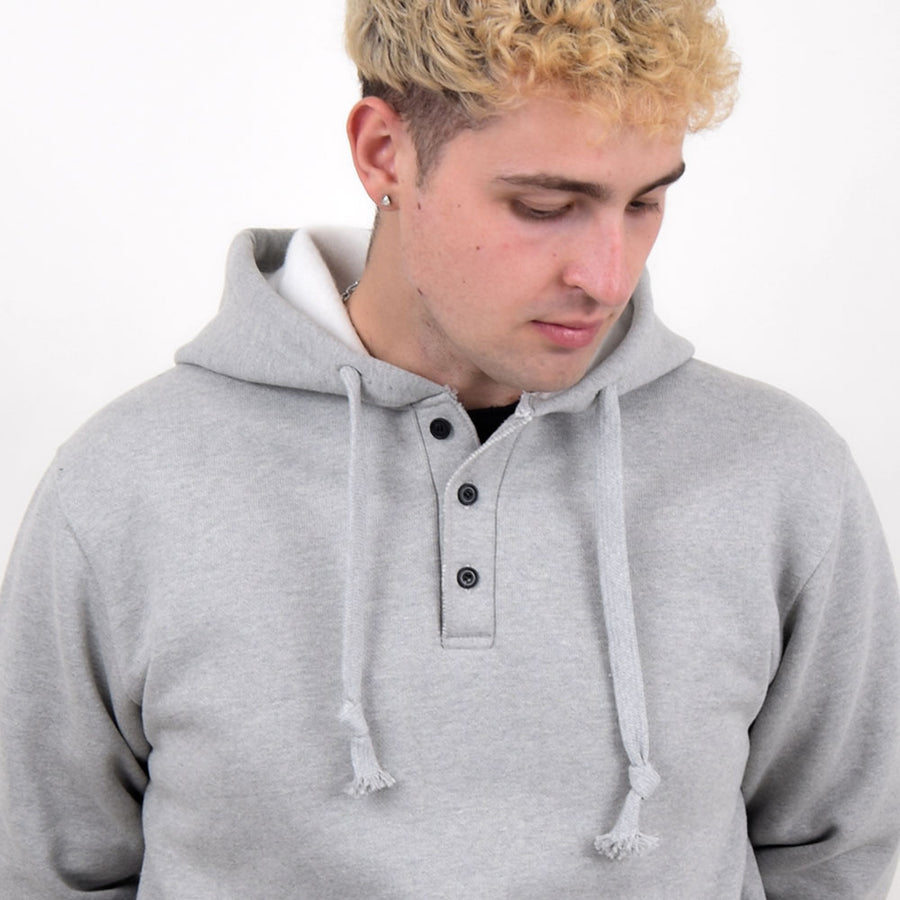 VDR Grey Heavyweight Henley Hoodie