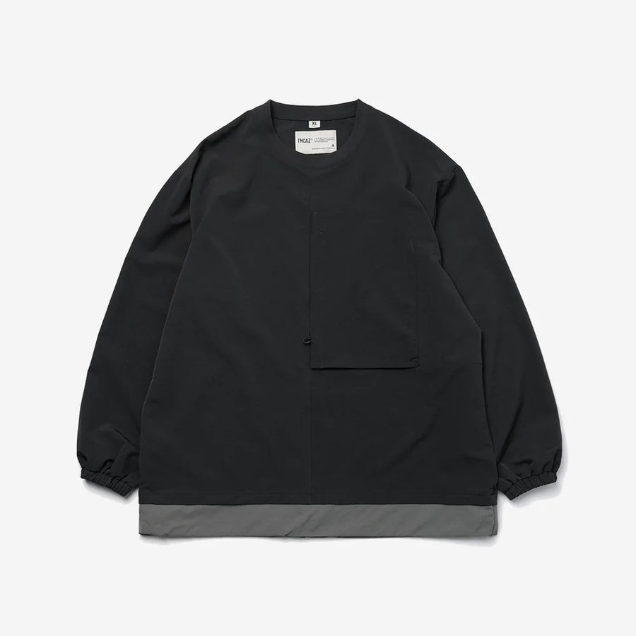 TMCAZ Obsidian Double Layer Hem Crew Neck Top