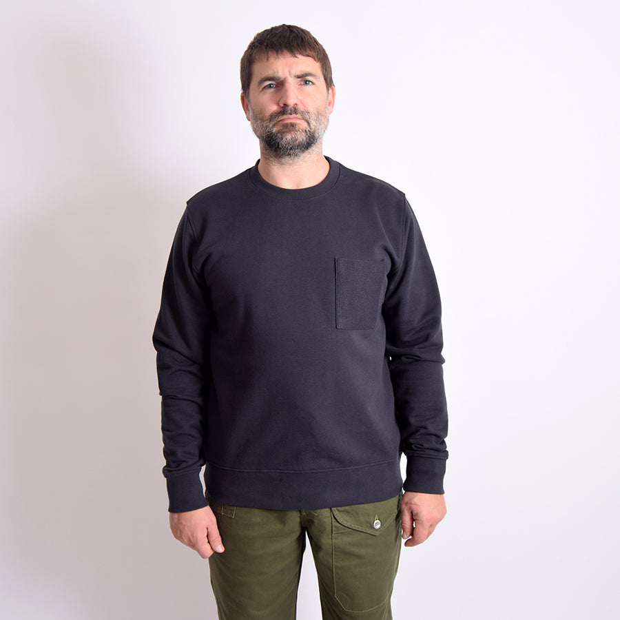 Far Afield Dark Navy Contrast Pocket Sweatshirt