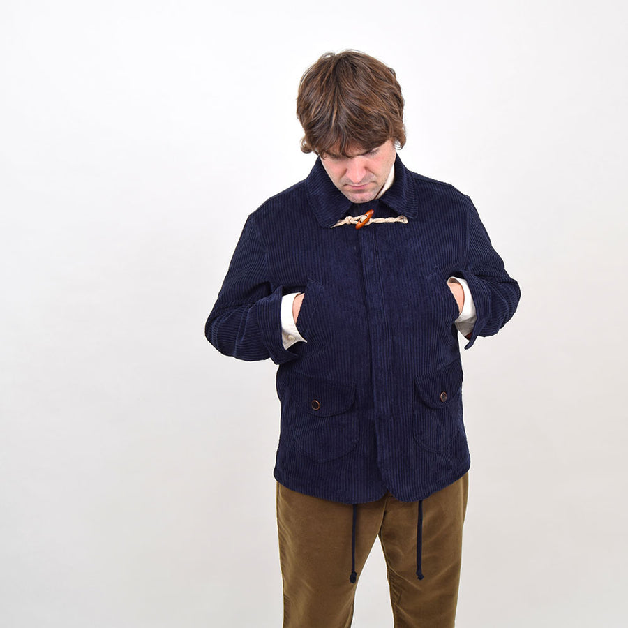 VDR Navy 4 Pocket Corduroy Toggle Coat