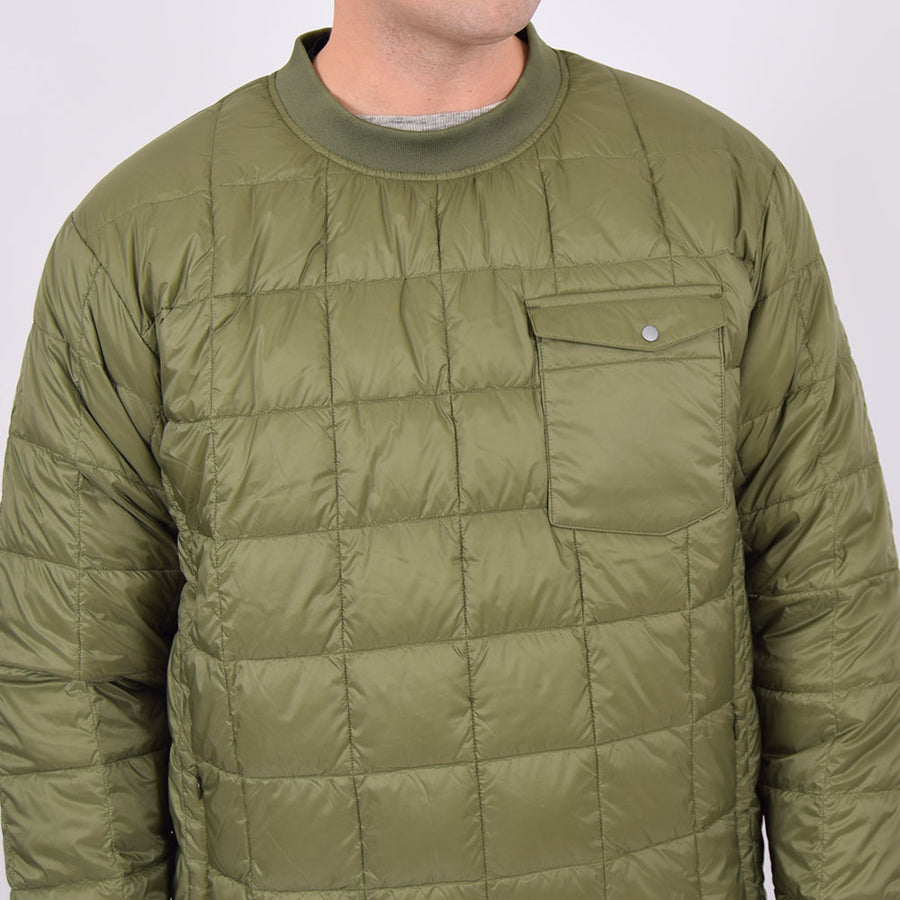 Taion Olive Crew Neck Down Pullover