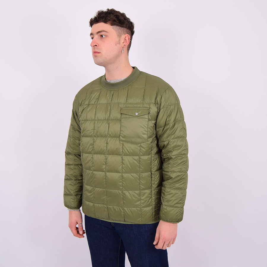 Taion Olive Crew Neck Down Pullover