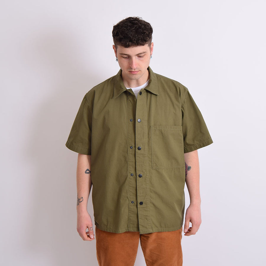 Uskees Olive Lightweight Short Sleeve Pocket Shirt