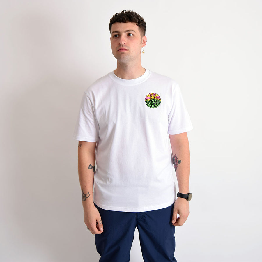 Hikerdelic White Logo Tee