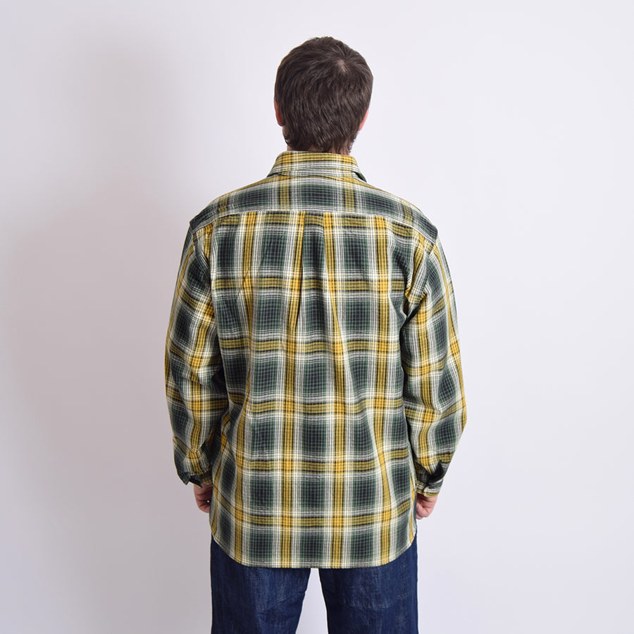 Houston Green & Yellow Check Half Zip Pullover Shirt